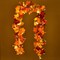 2 Pack Fall Vine Garland with 16.4Ft 40 LED String Light, 5.9Ft Maple Leaf Artificial